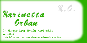 marinetta orban business card